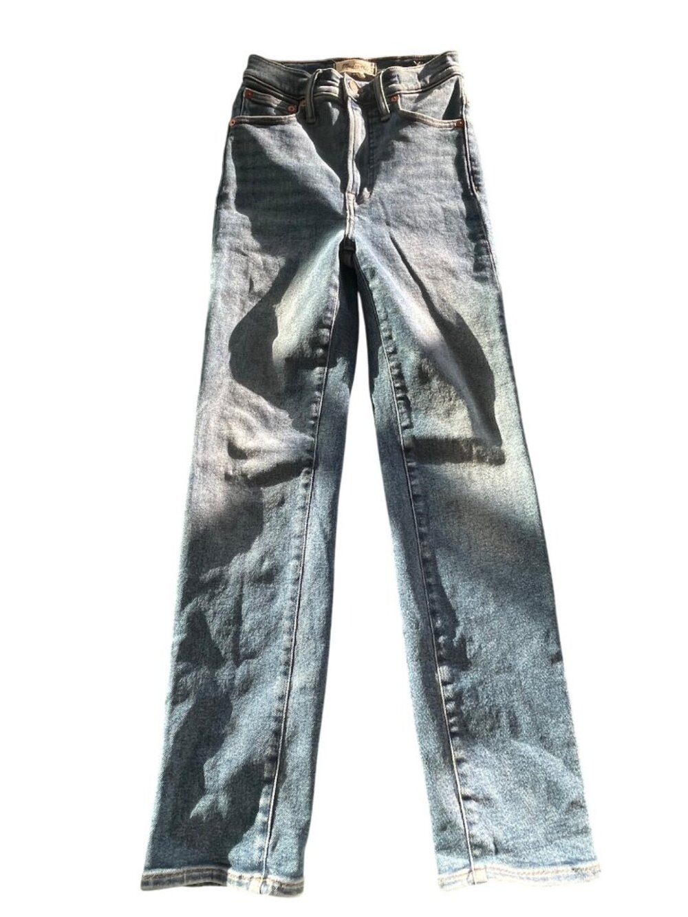 Madewell Womens Perfect Vintage High-Rise Straight-Leg Jeans Size 23 Medium Wash
